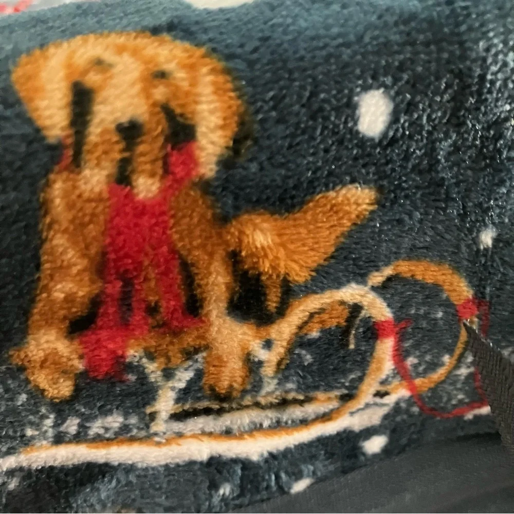 Winter Dog Fleece Blanket